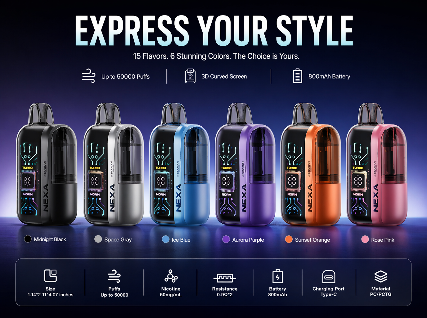 Vozol Nexa Ultra 50K product details