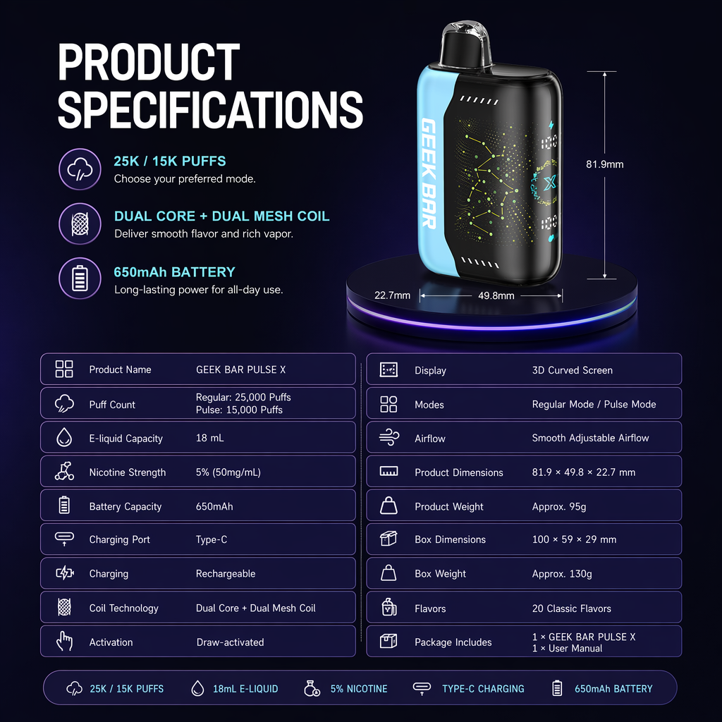 Geekbar Pulse X product details